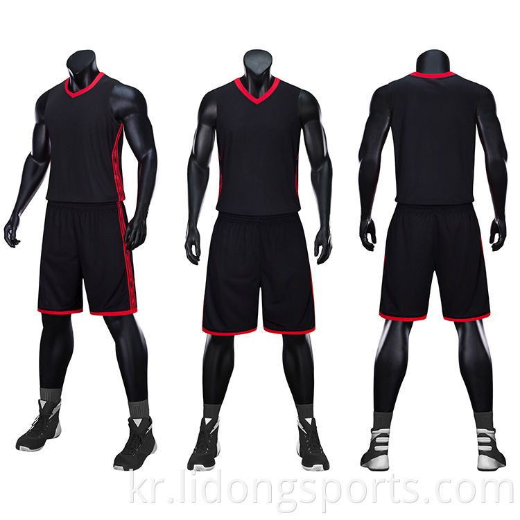 OEM Custom Short Sleeve Jersey Blank 가역적 농구 유니폼 세트 판매